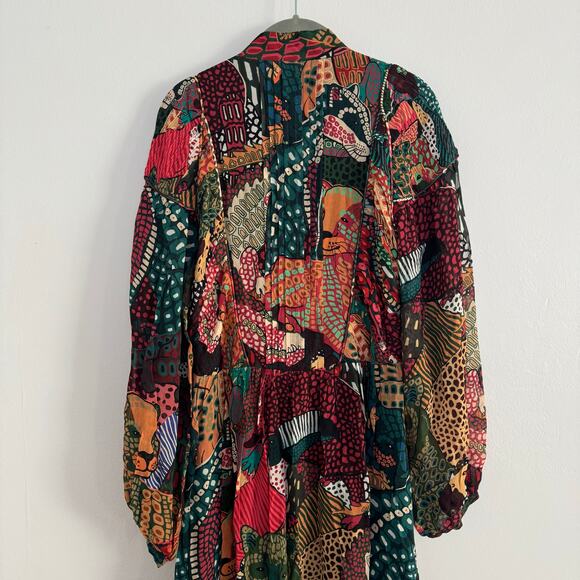 Farm Rio Fauna Mix Multicolor V Neckline Maxi Dress - Picture 10 of 12